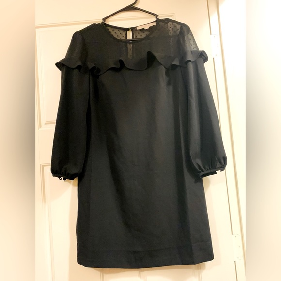 LOFT Black Ruffle Collar Dress - Picture 3 of 9